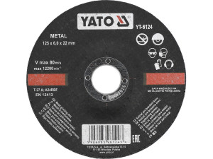 Tarcza do szlifowania metalu 125x6,0x22 mm yt-6124 yato