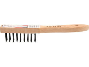 Szczotka druciana, drut stalowy, 4 rzędy, rękojeść drewniana yt-6358 yato