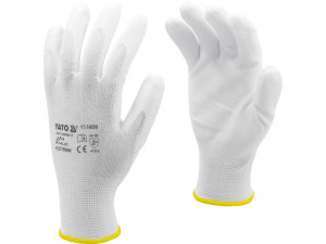 Rękawice robocze białe, nylon,pu yt-7470 yato