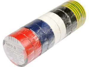 Taśmy izolacyjne 19mmx20mx0,13mm, mix kolor, kpl. 10 szt.