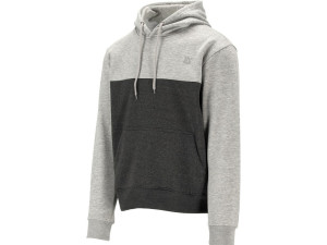 Bluza z kapturem biało-szara zapinana ciepła l