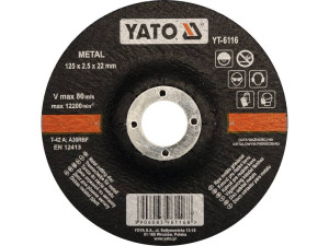 Tarcza do cięcia metalu, wypukła 125x2,5x22 mm yato