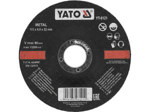 Tarcza do szlifowania metalu 115x6,0x22 mm yato
