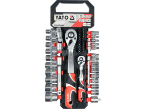 Zestaw nasadek bity grzechotki przedłużki 1/4" 1/2" 50 elementów