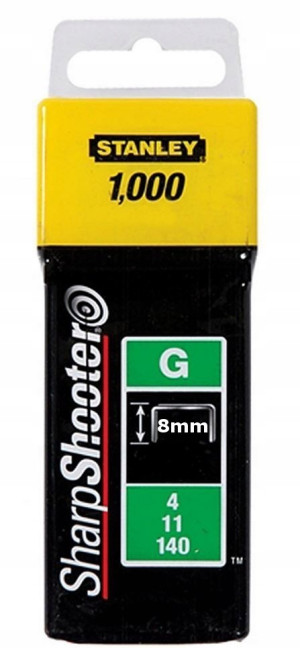 Zszywki typ g 10.6mm 1000szt. 8mm stanley