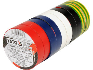 Taśmy izolacyjne 12mmx10mx0,13mm mix kolor, kpl. 10 szt. yt-8156 yato