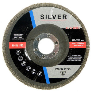 Tarcza ścierna ściernica listkowa 125 mm p80 silver