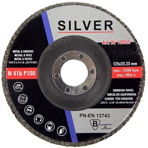 Tarcza ścierna ściernica listkowa 125 mm p100 silver