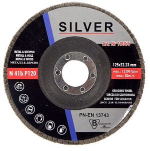Tarcza ścierna ściernica listkowa 125 mm p120 silver