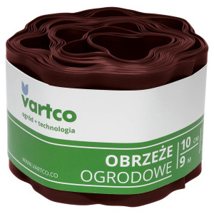 Obrzeże ogrodowe faliste 10cm x 9m trawnikowe brązowe