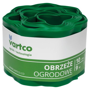 Obrzeże ogrodowe faliste 15cm x 9m trawnikowe zielone
