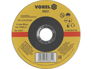 Tarcza do cięcia metalu 125x1x22 08631 vorel