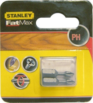 Końcówki wkrętarskie 2szt philips ph3 25mm groty bity stanley