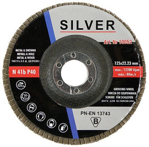 Tarcza ścierna ściernica listkowa 125 mm p40 silver