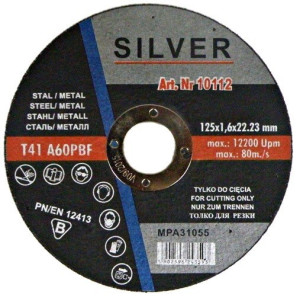 Tarcza do cięcia metalu 125x1,6 silver