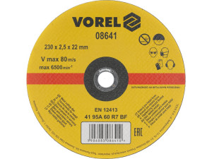 Tarcza do cięcia metalu 230x2,5x22 08641 vorel