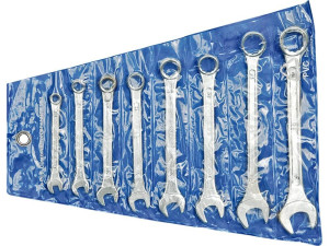 Klucze płasko-oczkowe, 6-19mm, kpl. 8szt, etui vorel