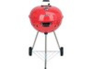 Grill ogrodowy węglowy okrągły z pokrywą ruszt 54cm stalowy przenośny