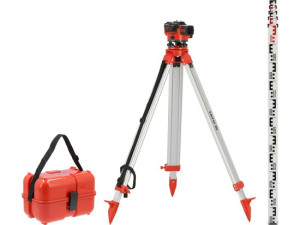 Zestaw niwelator budowlany geodezyjny 100m 32x ip54 + 5m łata + statyw