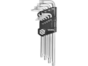 Klucze torx security t10-t50, cr-v, kpl. 9 zt. imbusy vorel