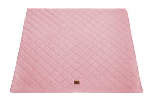 Mata kwadratowa XXL- różowy pikowany velvet