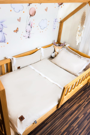 Pościel do łóżeczka 120x90 kremowa bawełna PREMIUM