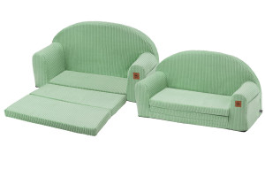 Sofa rozkładana dla dziecka khaki sztruks