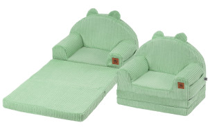 Fotelik rozkładany XXL khaki sztruks