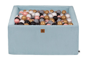Basen kwadratowy z kulkami baby blue sztruks
