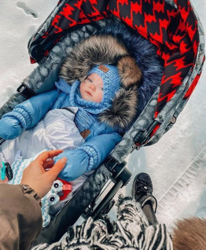 Śpiworek zimowy do wózka szary mat
