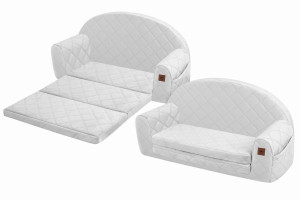Sofa rozkładana szara pikowany velvet