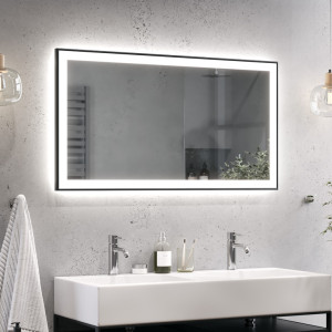 Specchio LED con cornice in alluminio Energy