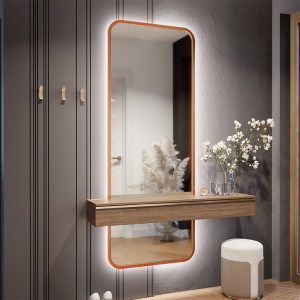Miroir dans un cadre avec éclairage LED en deux parties Mivia Ambiente