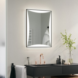 Specchio a LED con cornice in alluminio Loren