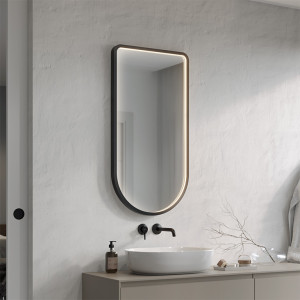 Miroir LED encadré d'aluminium Porteon Alublend