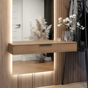 Console table for two-piece mirror