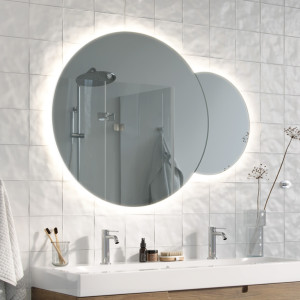 Badrumsspegel med LED-belysning Simple Doppio Ambiente