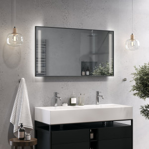 Specchio LED con cornice in alluminio Alupoint