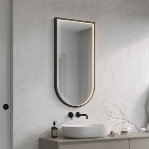 Lustro LED w ramie aluminiowej Portan Alublend