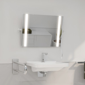 Lutande spegel LED Panorama ST Med
