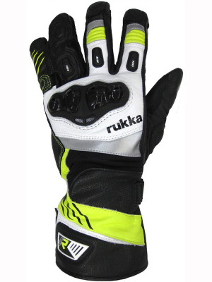 Rękawice motocyklowe skórzane Rukka Argosaurus 2.0 czarno-fluo żółte