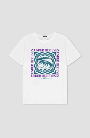 Kaotiko Washed Under Her Eyes White T-shirt AP011-01-G002