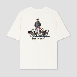 Kaotiko Best Job Ever Cotton Organic Ivory T-shirt AR055-01S-G002