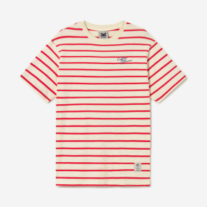 Kaotiko Coffee Culture Stripes Red/Ivory T-shirt AS014-01-G002-L