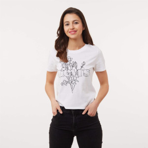 Levi's WMNS GRAPHIC SURF TEE FLOWER OUTLINE WHITE