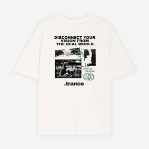 Kaotiko Disconnected Your Vision Organic Cotton Ivory T-shirt AR041-01S-G002