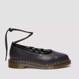Dr. Martens Elphie II Virginia leather ballet flats in Black 40683001