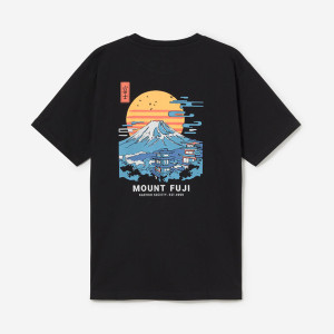 Kaotiko Mount Fuji Black T-shirt AS034-01-G002