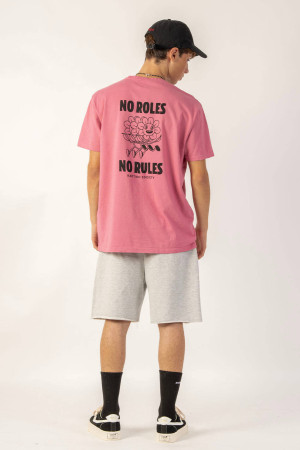 Kaotiko Koszulka No Roles No Rules Washed Pink