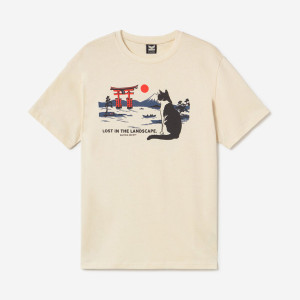 Kaotiko Landscape Organic Cotton Ivory T-shirt AS031-01-G002